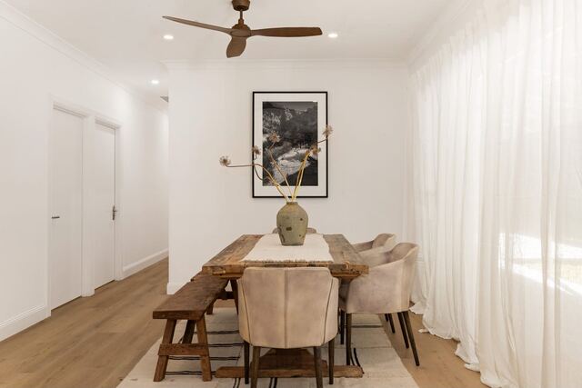 The dining space