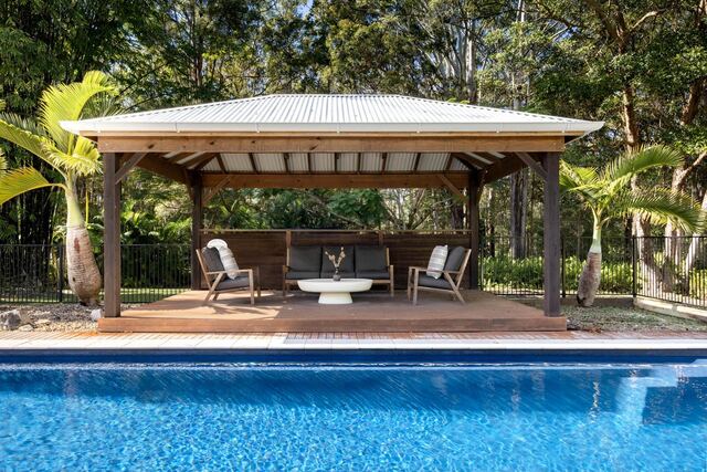 The poolside pavilion