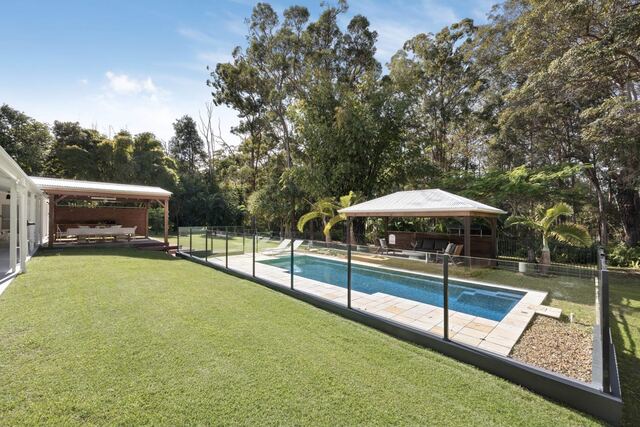 Lawn and pool from the alfresco